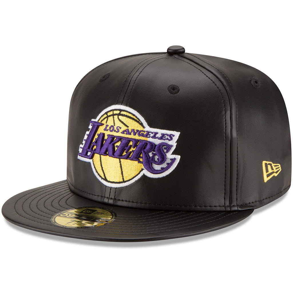 [70344054] Mens New Era NBA 59Fifty Faux Leather Fitted Cap Los Angeles Lakers