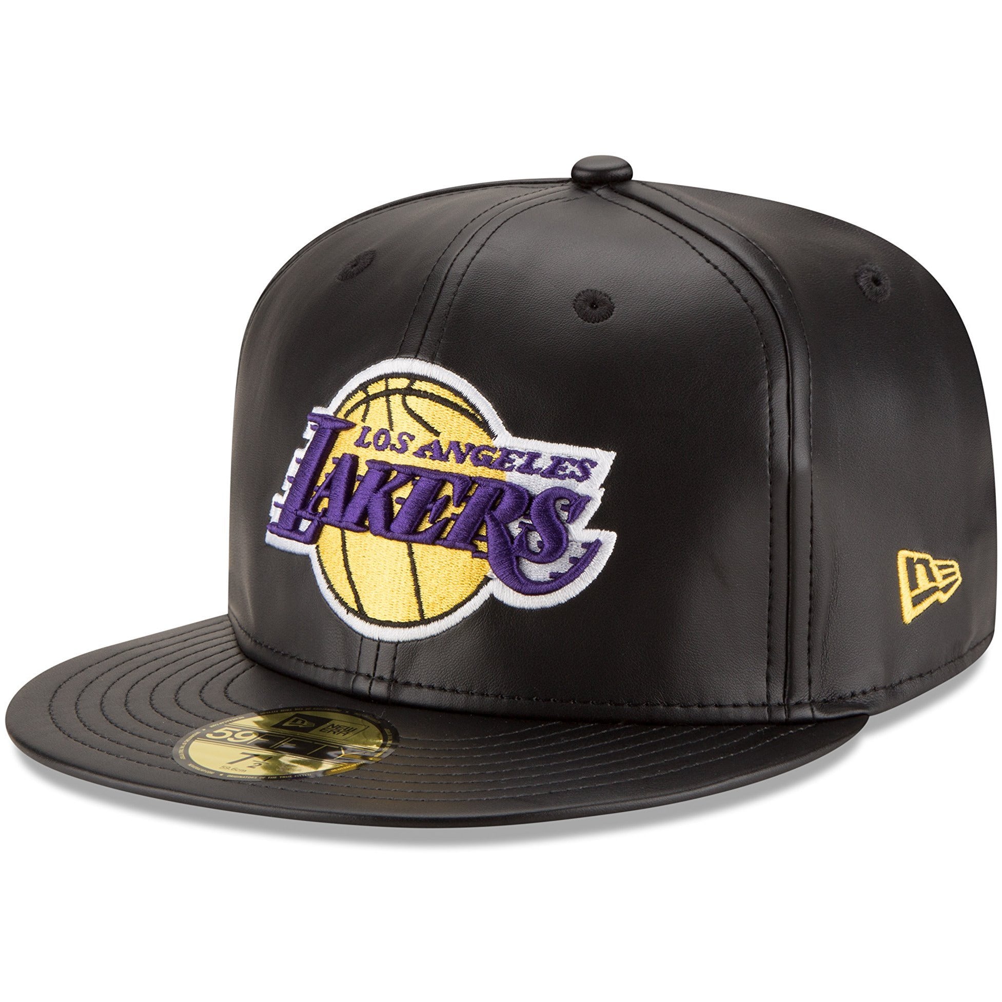 [70344054] Mens New Era NBA 59Fifty Faux Leather Fitted Cap Los Angeles Lakers