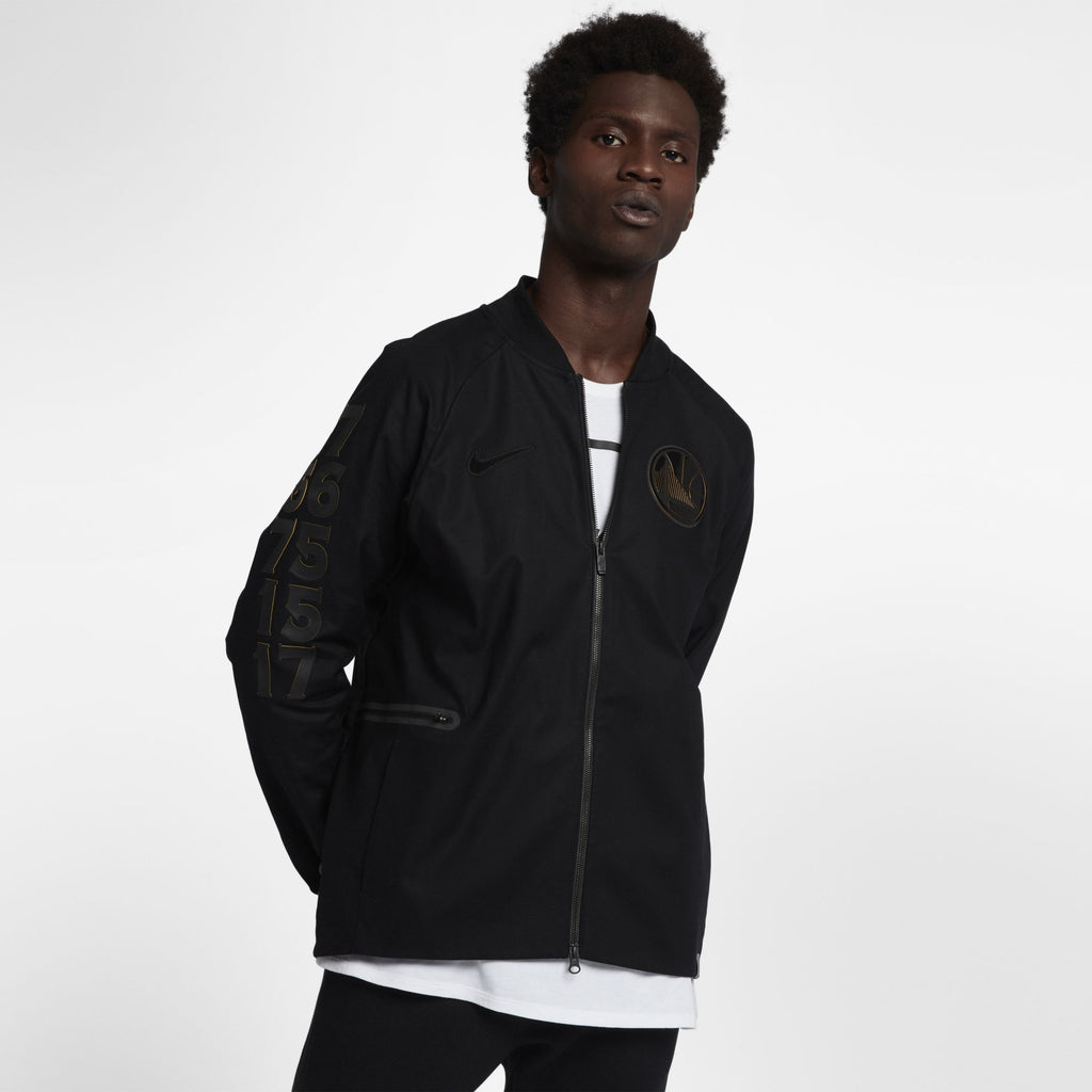 [860800-010] Mens Nike NBA Golden State Warriors Modern Varsity Jacket