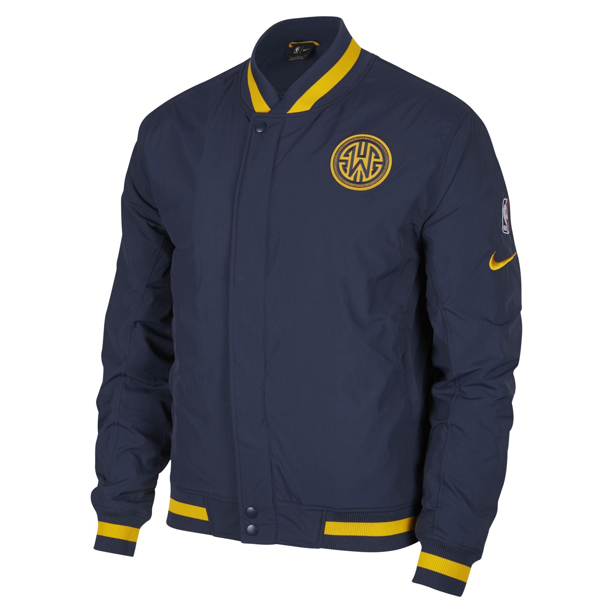 [AH5276-471] Mens Nike NBA Golden State Warriors City Edition Courtside Full-Zip Bomber Jacket