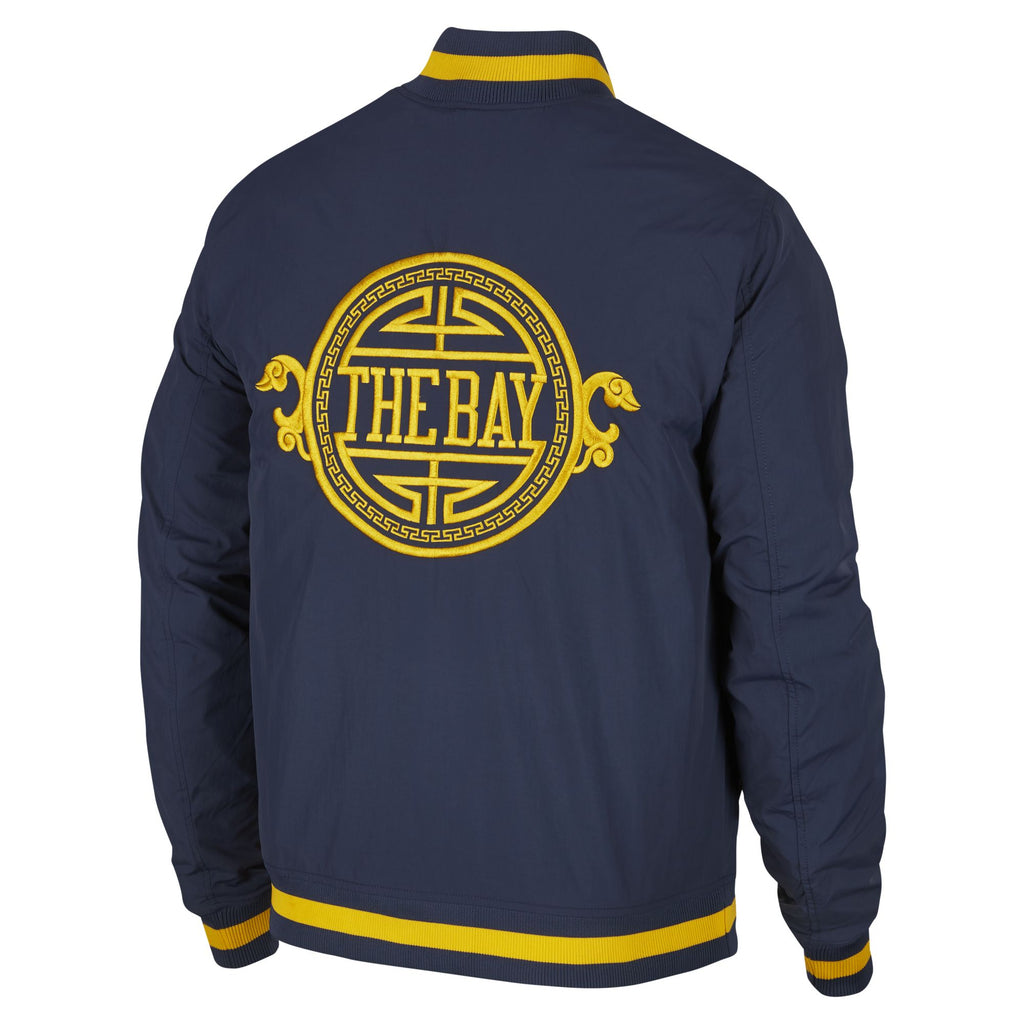 [AH5276-471] Mens Nike NBA Golden State Warriors City Edition Courtside Full-Zip Bomber Jacket