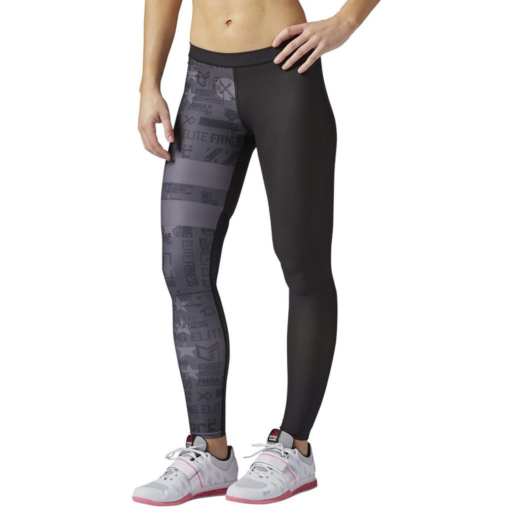 [AI9484] Womens Reebok Crossfit Compression Tight Stripes