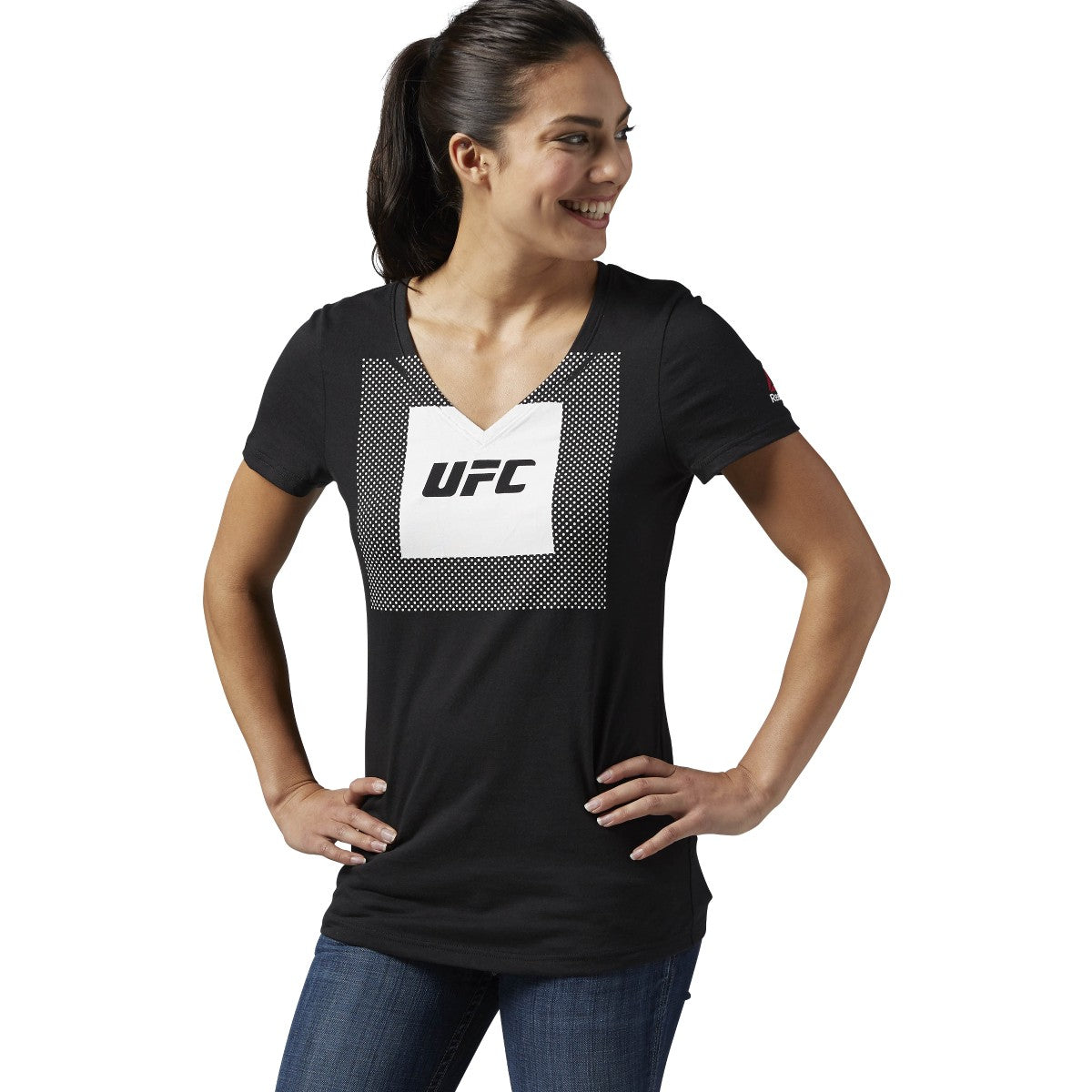 [AJ4411] Womens Reebok UFC Tri-blend V Neck Tee