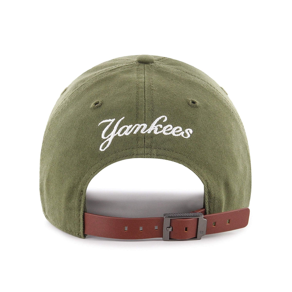 Mens 47 Brand NY Yankees Clean Up Strapback - Olive Green - sneakAR