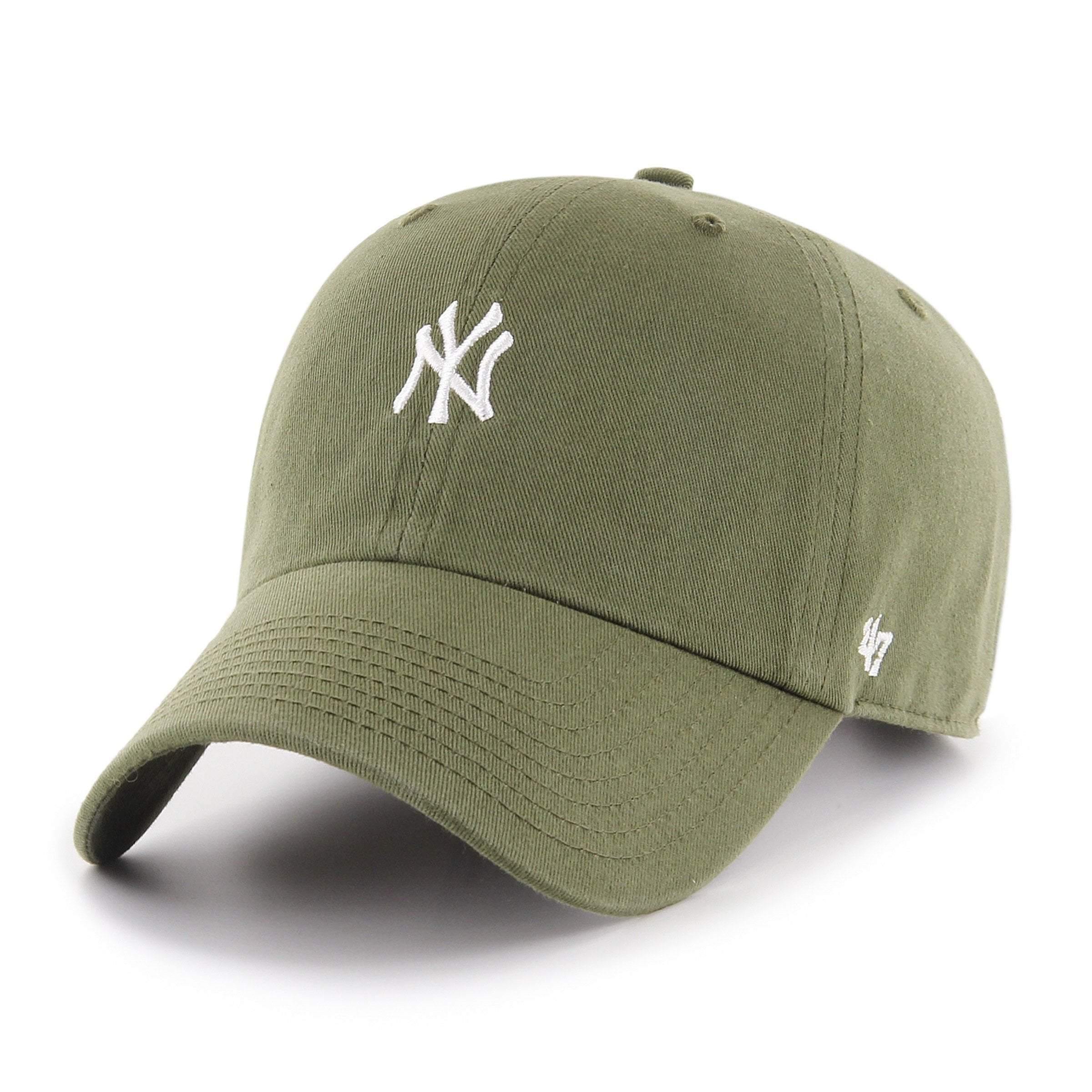 Mens 47 Brand NY Yankees Clean Up Strapback - Olive Green - sneakAR