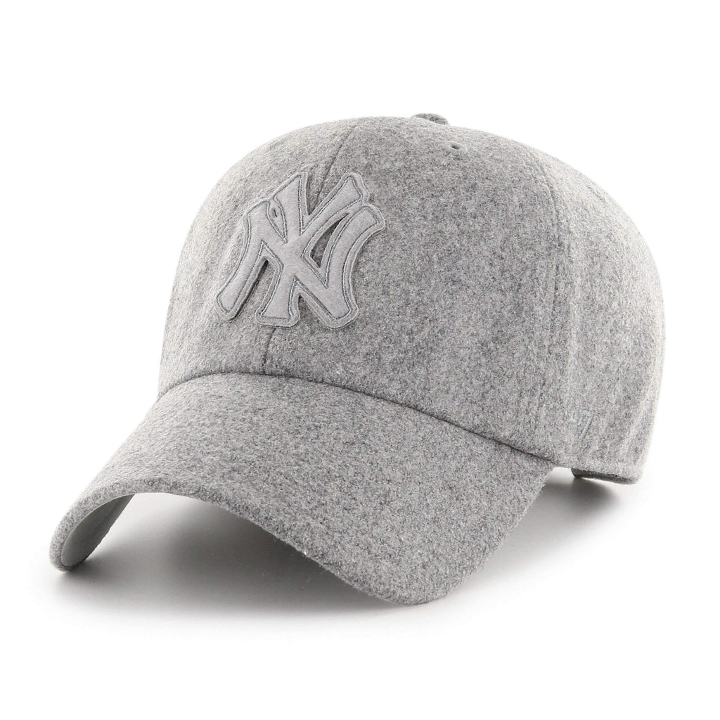 Mens 47 Brand NY Yankees Clean Up Strapback - Grey - sneakAR