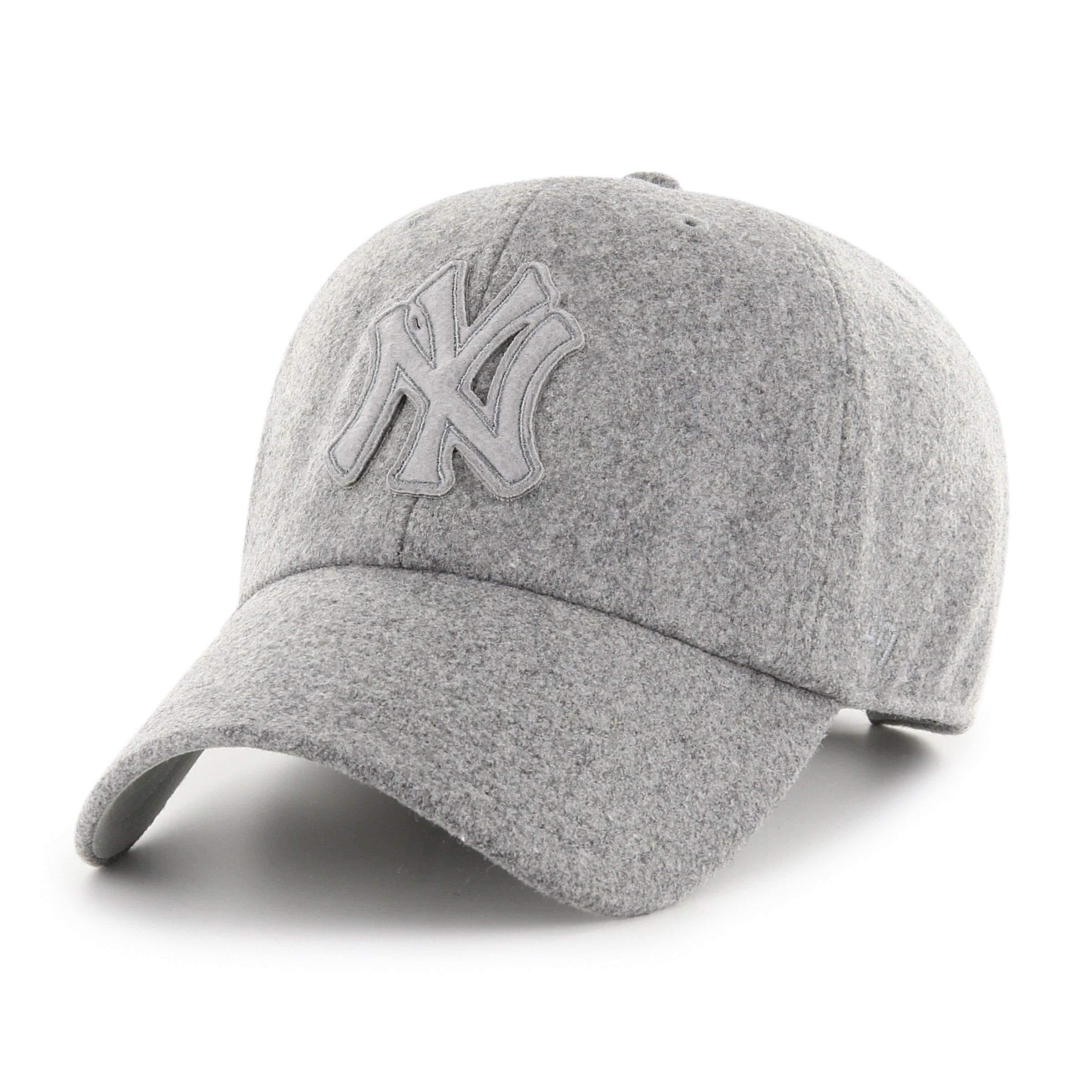 Mens 47 Brand NY Yankees Clean Up Strapback - Grey - sneakAR
