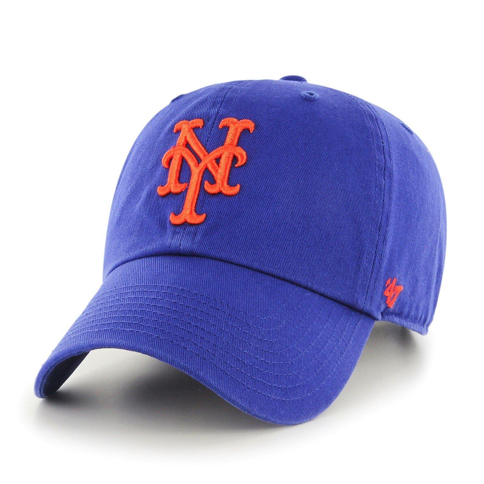 Mens 47 Brand NY Mets Clean Up Strapback - Royal Blue - sneakAR