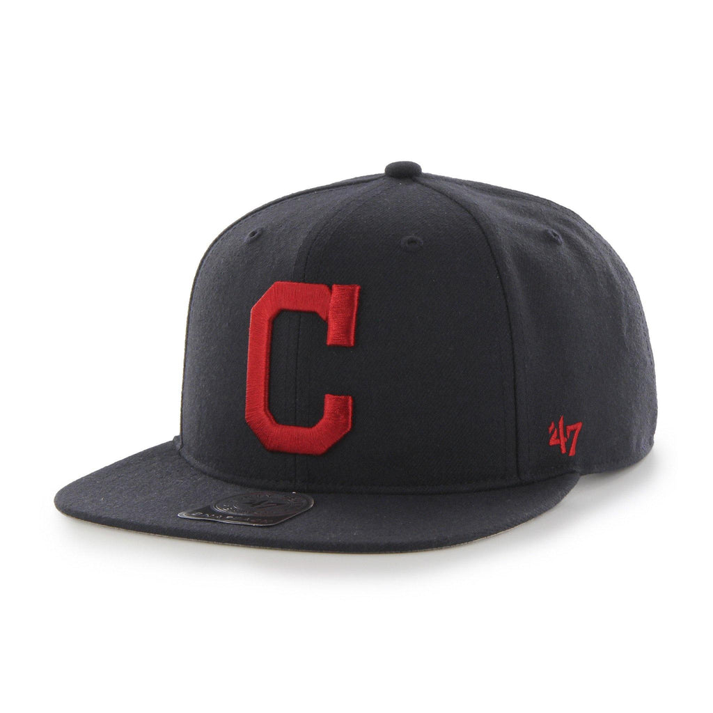 Mens 47 Brand Cleveland Indians Captain Snapback - Navy - sneakAR