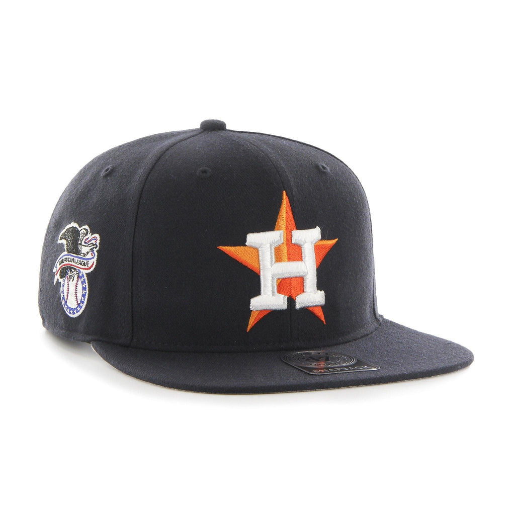 Mens 47 Brand Houston Astros Captain Snapback - Navy Blue - sneakAR