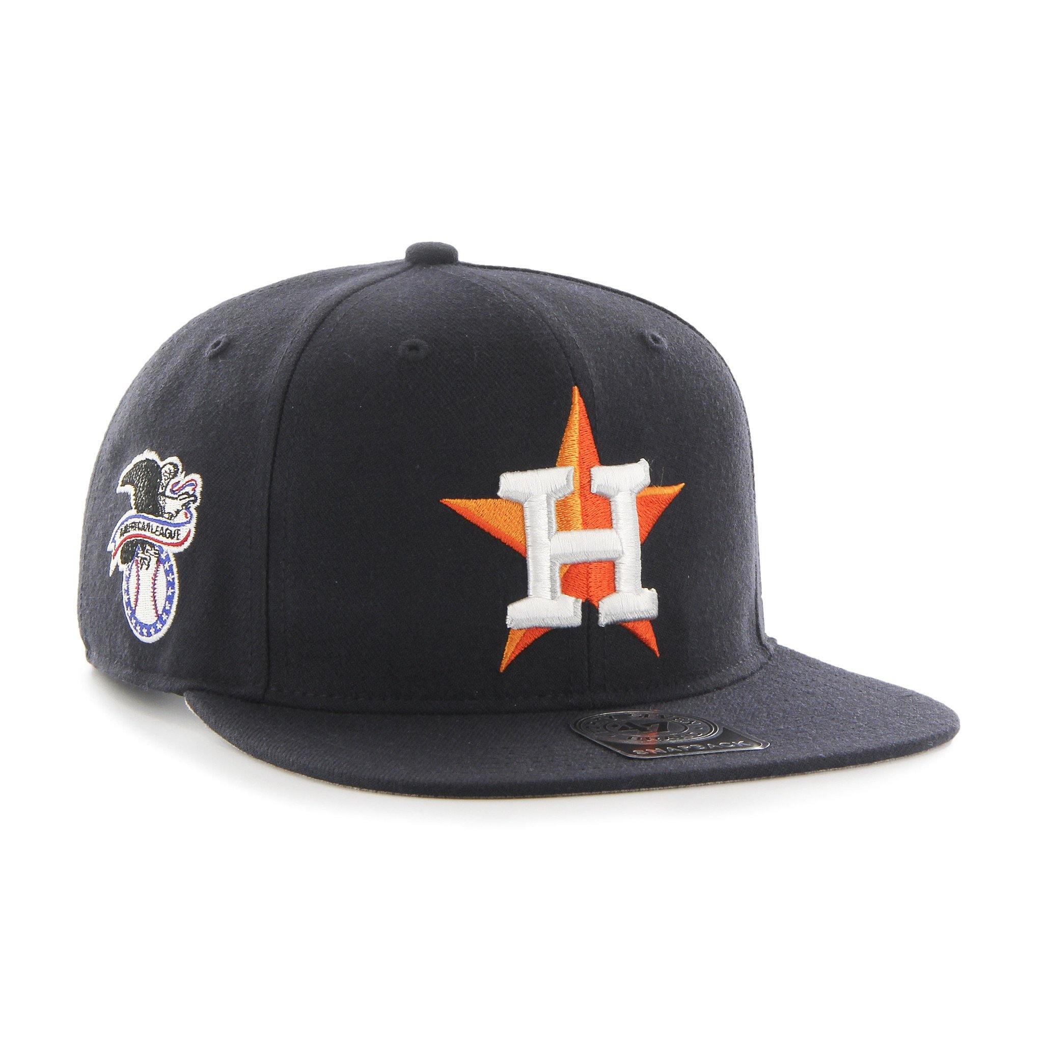 Mens 47 Brand Houston Astros Captain Snapback - Navy Blue - sneakAR