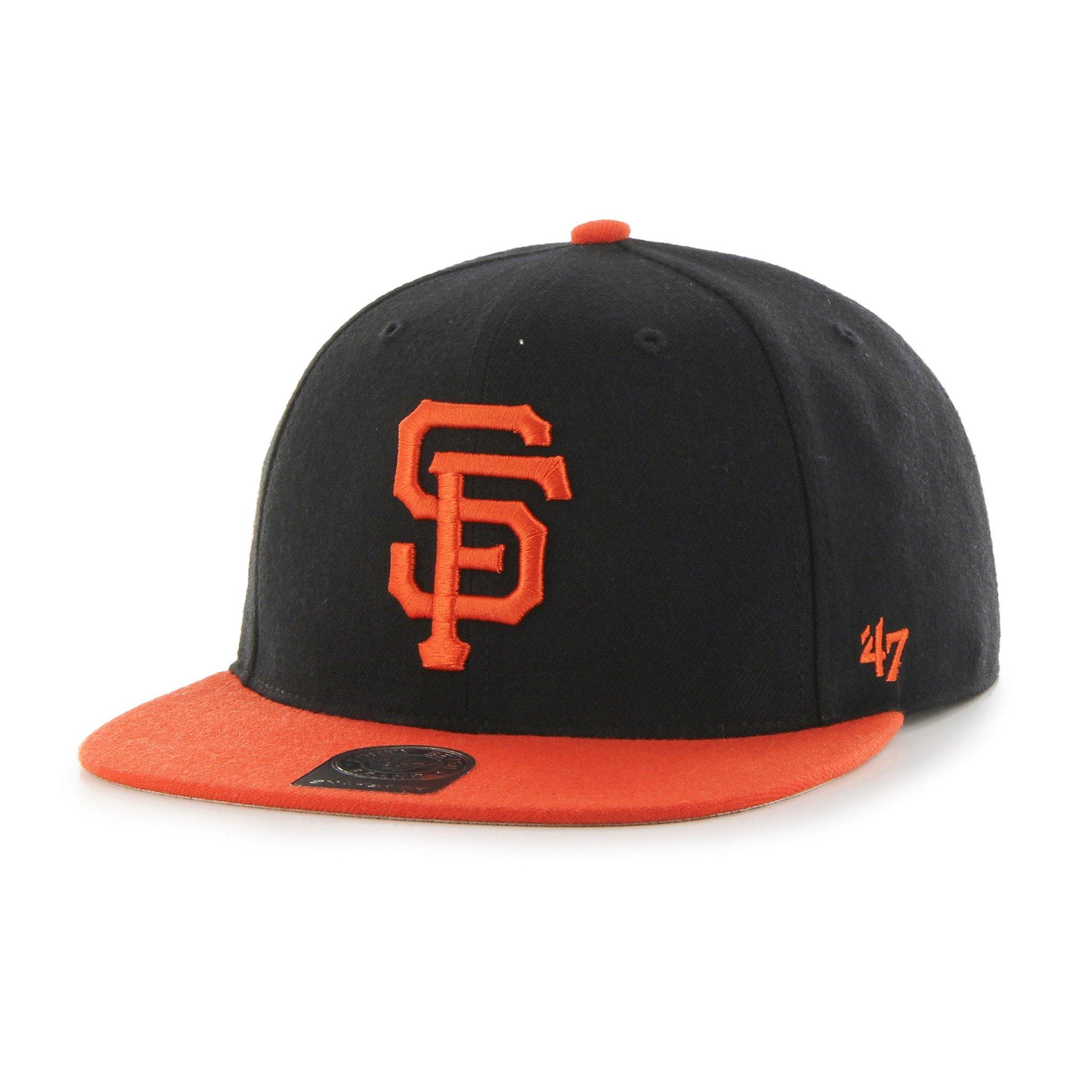 Mens 47 Brand SF Giants Sure Shot Snapback - Black/Orange - sneakAR