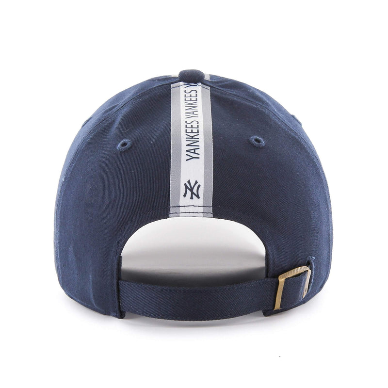 Mens 47 Brand NY Yankees Triple Stripe Clean Up Strapback - Navy/Grey/White - sneakAR