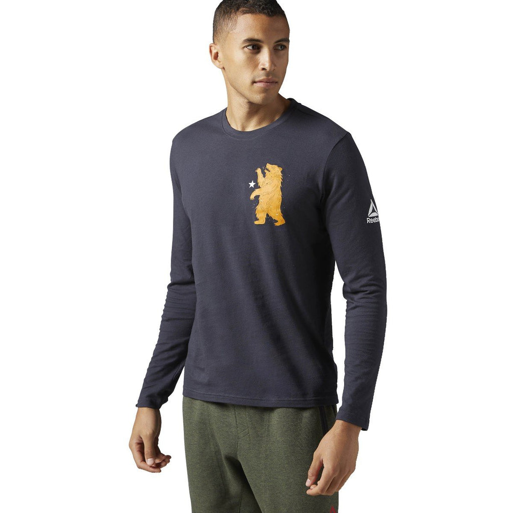 [B45193] Mens Reebok Crossift Forging Elite Fitness Bear Long Sleeve Tee