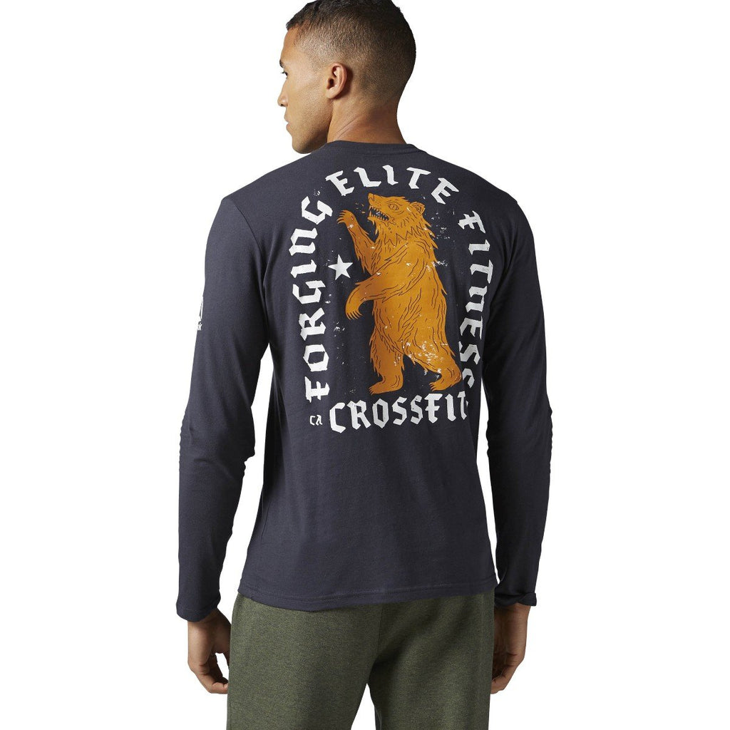 [B45193] Mens Reebok Crossift Forging Elite Fitness Bear Long Sleeve Tee