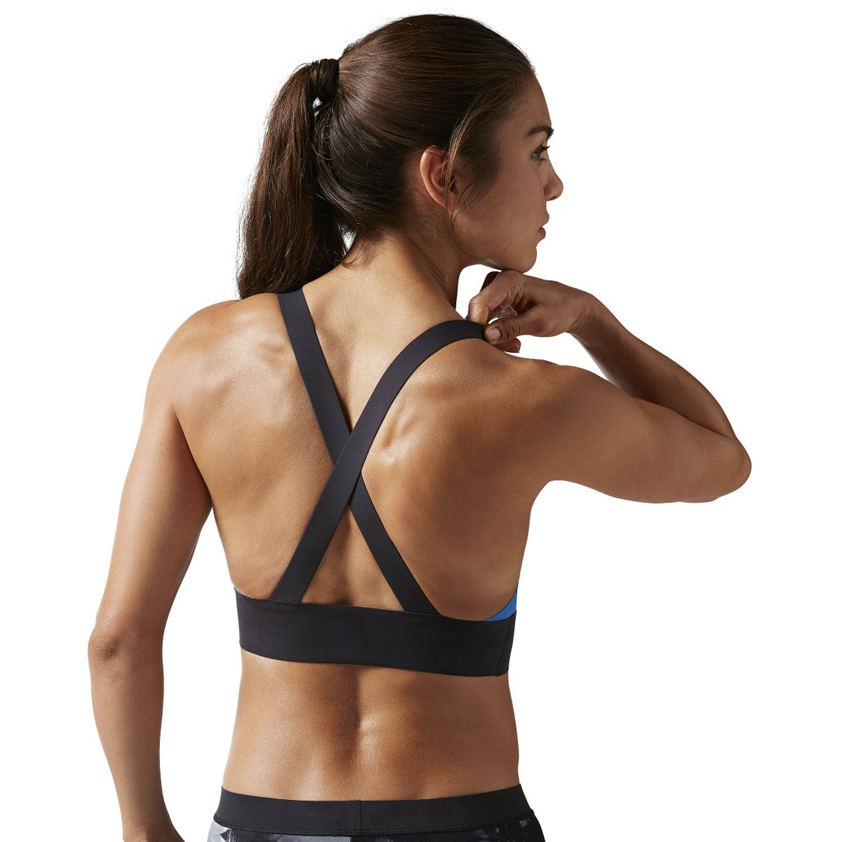 [B46030] Womens Reebok Crossfit Paddle Halter Bra
