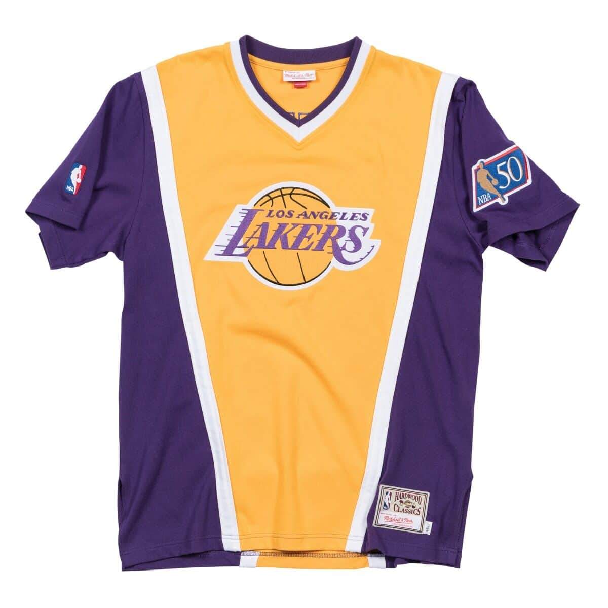 [BA24TZ-LAL-D-C9Z] Mens Mitchell & Ness NBA 1996-97 Authentic V-Neck Shooting Shirt Los Angeles Lakers