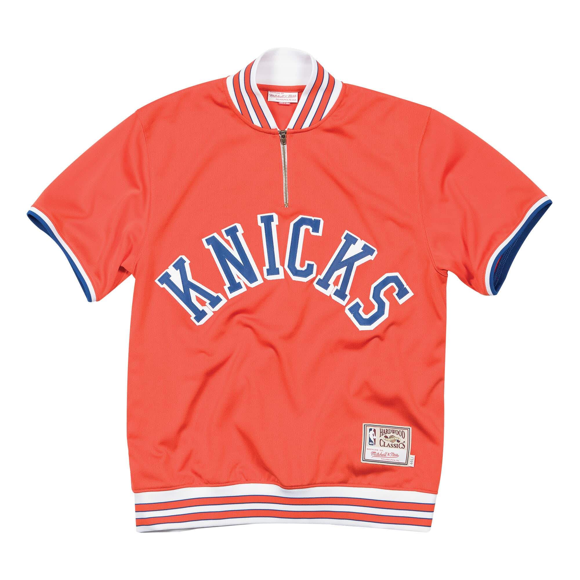 [BA24U3-NYK-O-CA3] Mens Mitchell & Ness NBA Authentic 1/4 Zip Shooting Shirt Knicks
