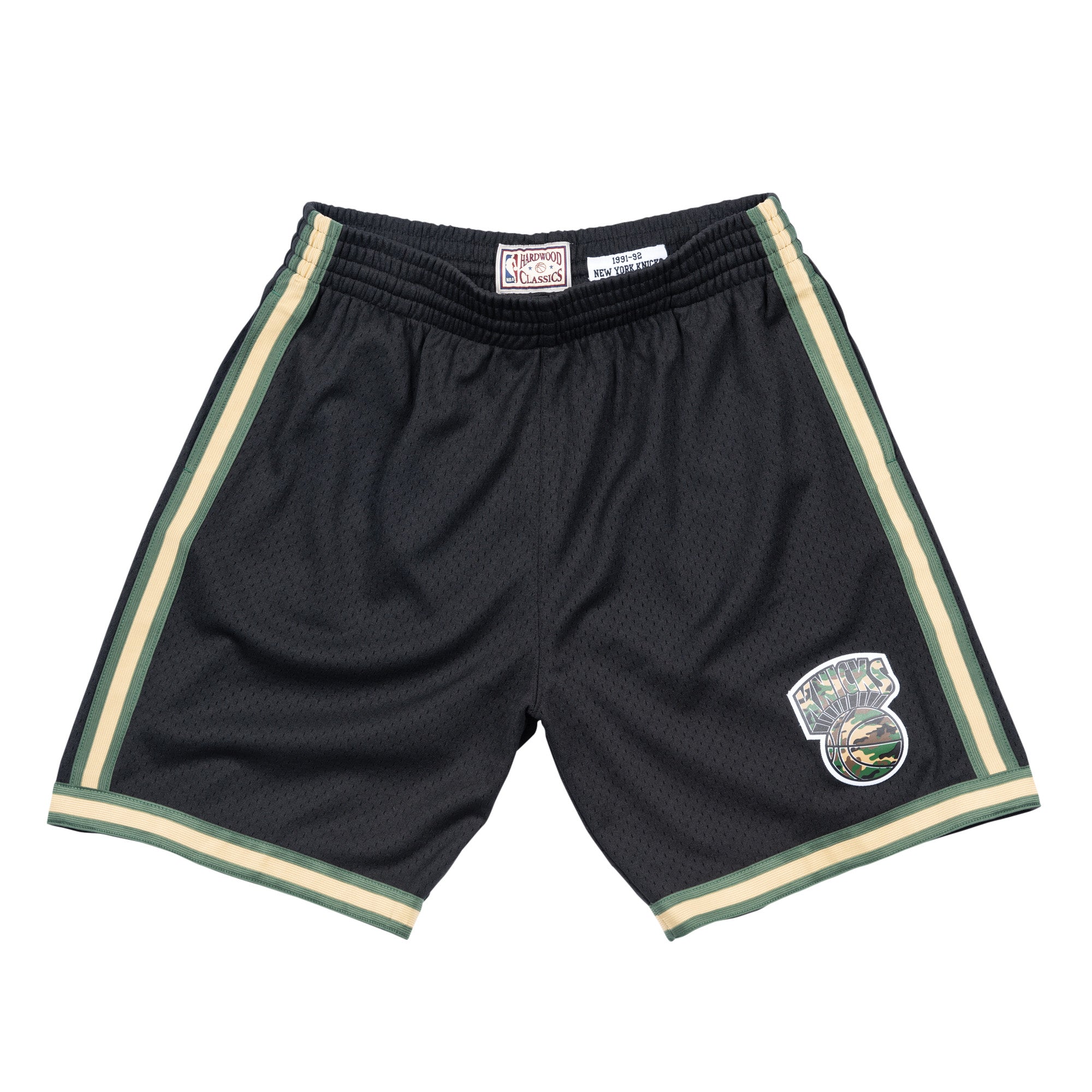 Mens Mitchell & Ness NBA Straight Fire Camo Swingman Shorts 1991 NY Knicks