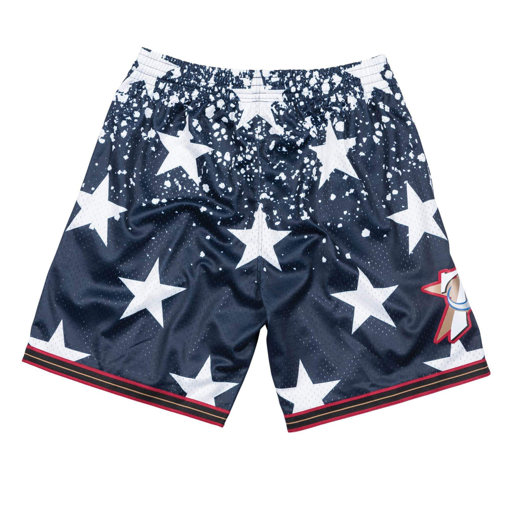 [BA39W0-P76-B-M3O] Mens Mitchell & Ness NBA 4th Of July Short 1997 76ers