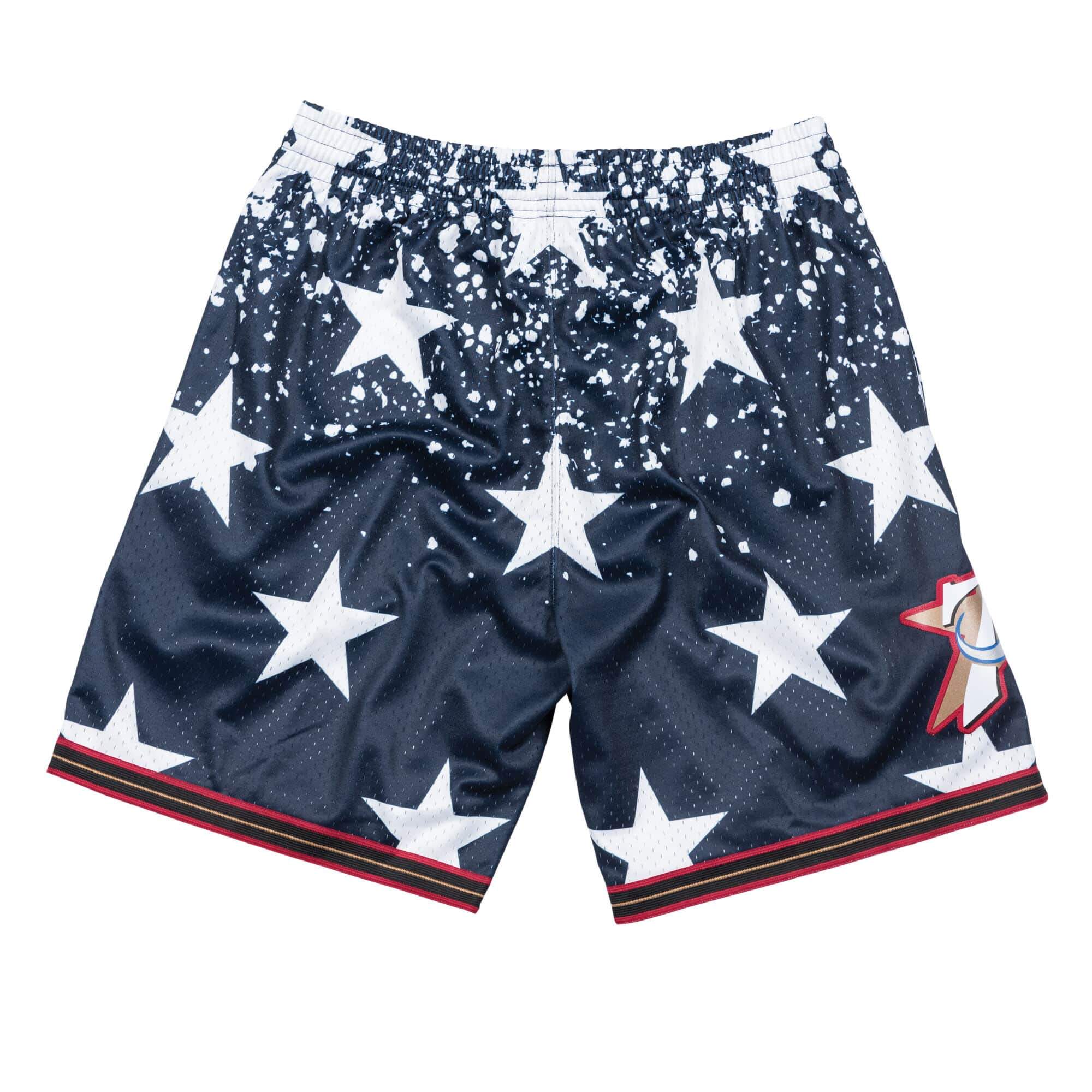 [BA39W0-P76-B-M3O] Mens Mitchell & Ness NBA 4th Of July Short 1997 76ers