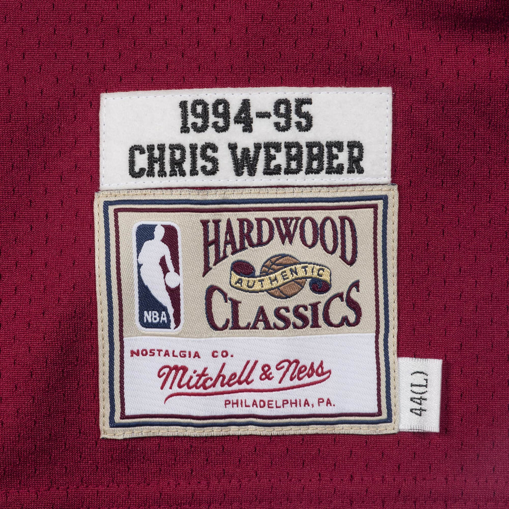 [BA64V1-WBU-R-CAY] Mens Mitchell & Ness NBA Chris Webber 1994-95 Washington Bullets Road Authentic Jersey