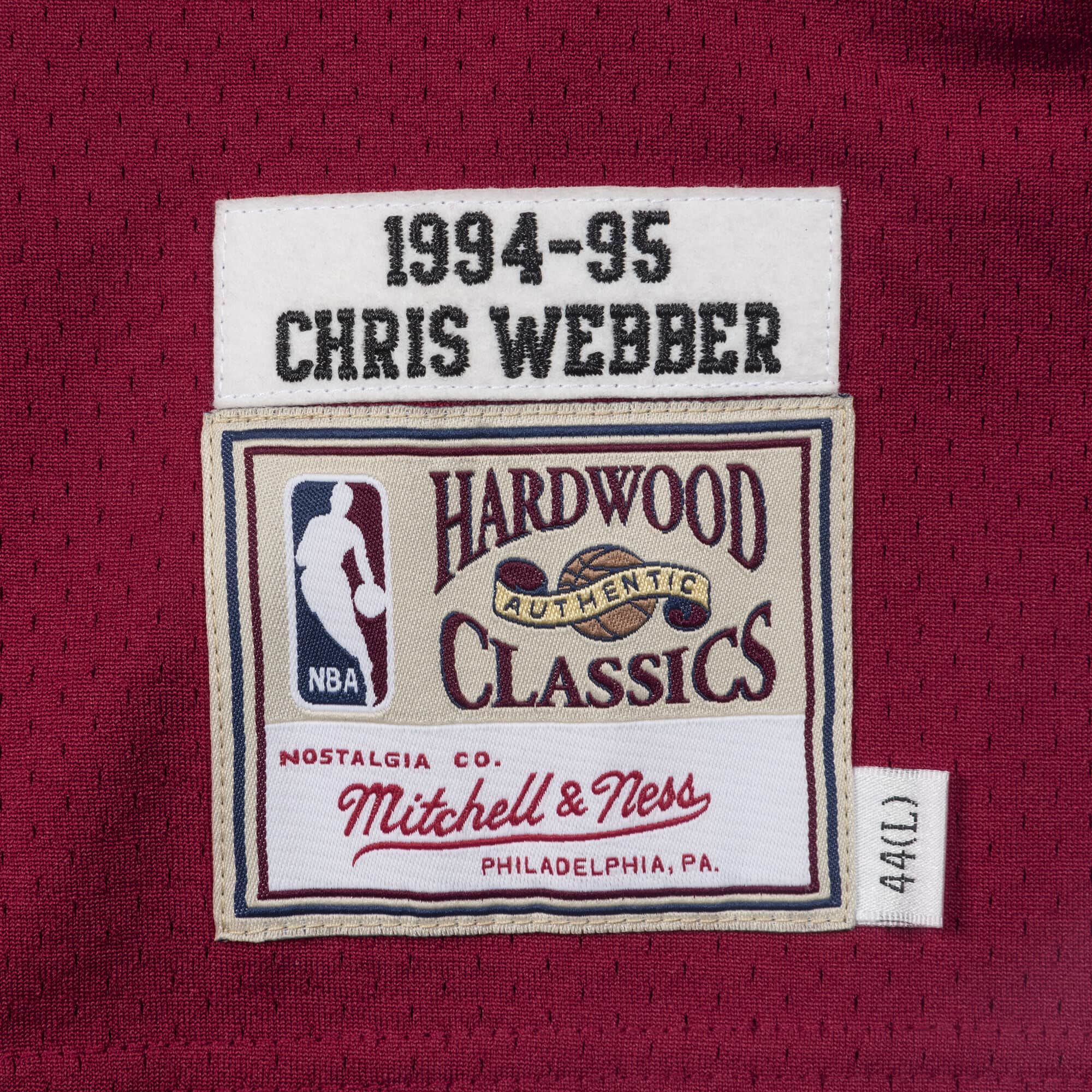 [BA64V1-WBU-R-CAY] Mens Mitchell & Ness NBA Chris Webber 1994-95 Washington Bullets Road Authentic Jersey
