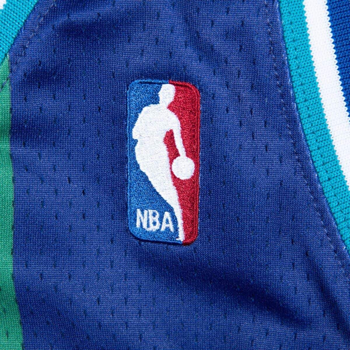 [BA688C-CHO-L-JHI] Mens Mitchell & Ness NBA Authentic Jersey Charlotte Hornets Alternate 1994-95 Larry Johnson