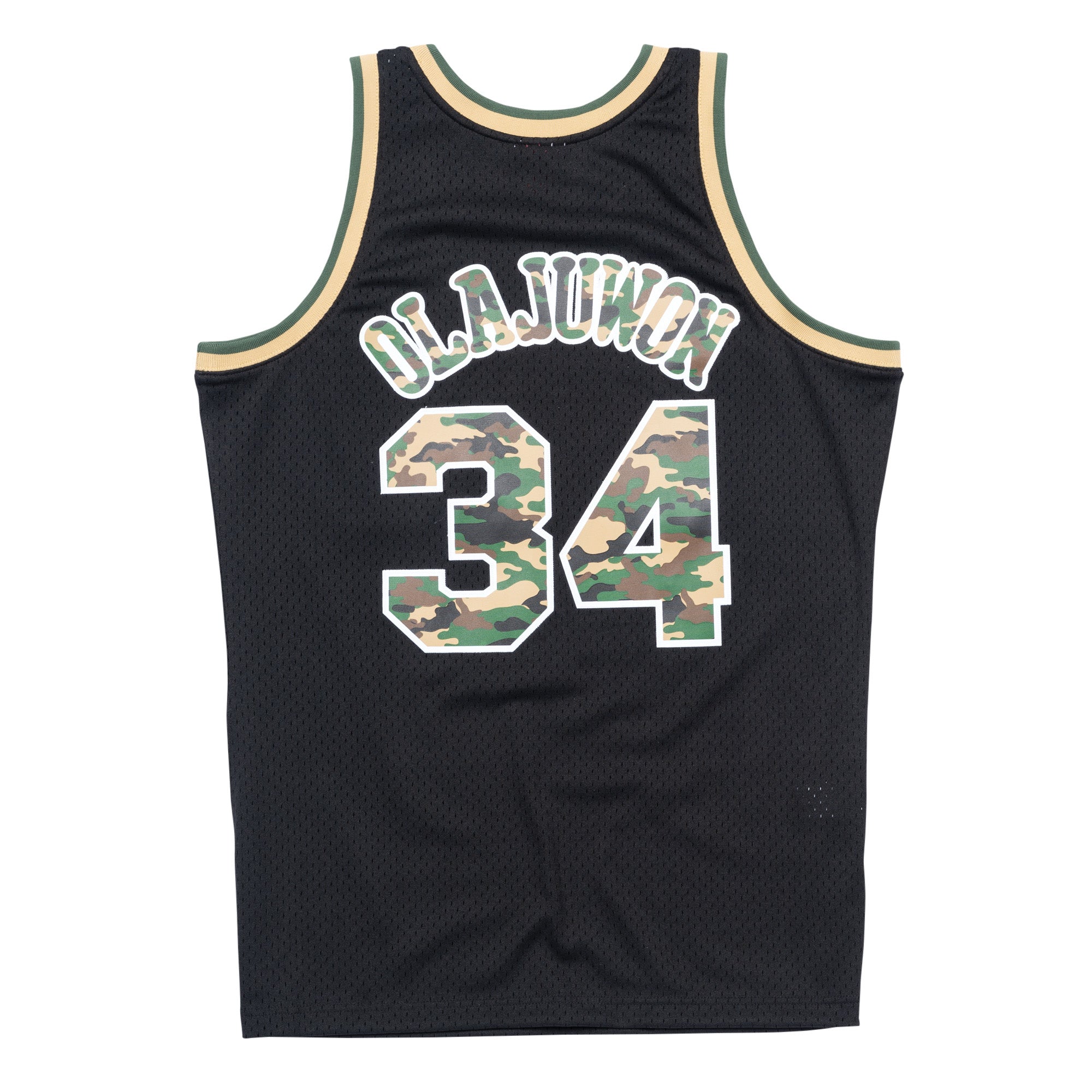 Mens Mitchell & Ness NBA Straight Fire Camo Swingman Jersey Olajuwon Rockets