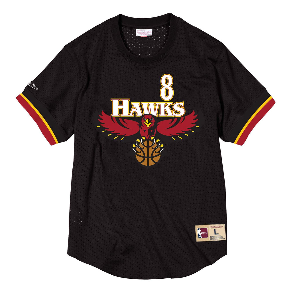 [BA84WX-AHA-K-CCO] Mens Mitchell & Ness NBA Name & Number Mesh Crewneck Hawks Steve Smith