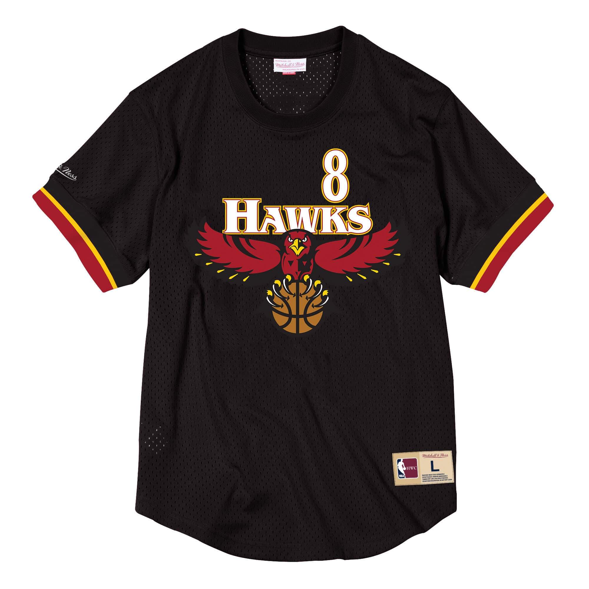 [BA84WX-AHA-K-CCO] Mens Mitchell & Ness NBA Name & Number Mesh Crewneck Hawks Steve Smith