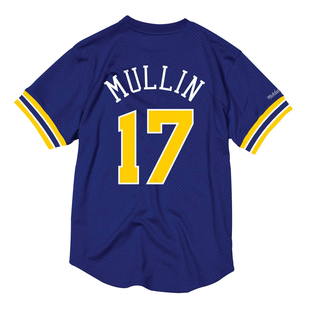 [BA84X4-GSW-B-CCV] Mens Mitchell & Ness NBA Name & Number Mesh Crewneck Warriors Chris Mullin