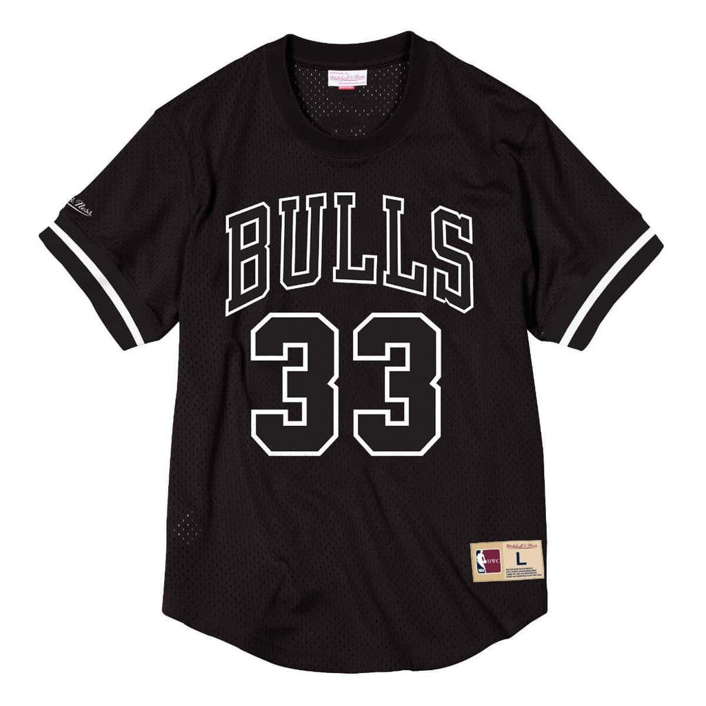 [BA87OM-CBU-K-FKZ] Mens Mitchell & Ness NBA Mesh Name & Number Crew Neck Scottie Pippen Bulls
