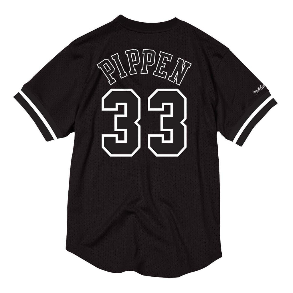 [BA87OM-CBU-K-FKZ] Mens Mitchell & Ness NBA Mesh Name & Number Crew Neck Scottie Pippen Bulls