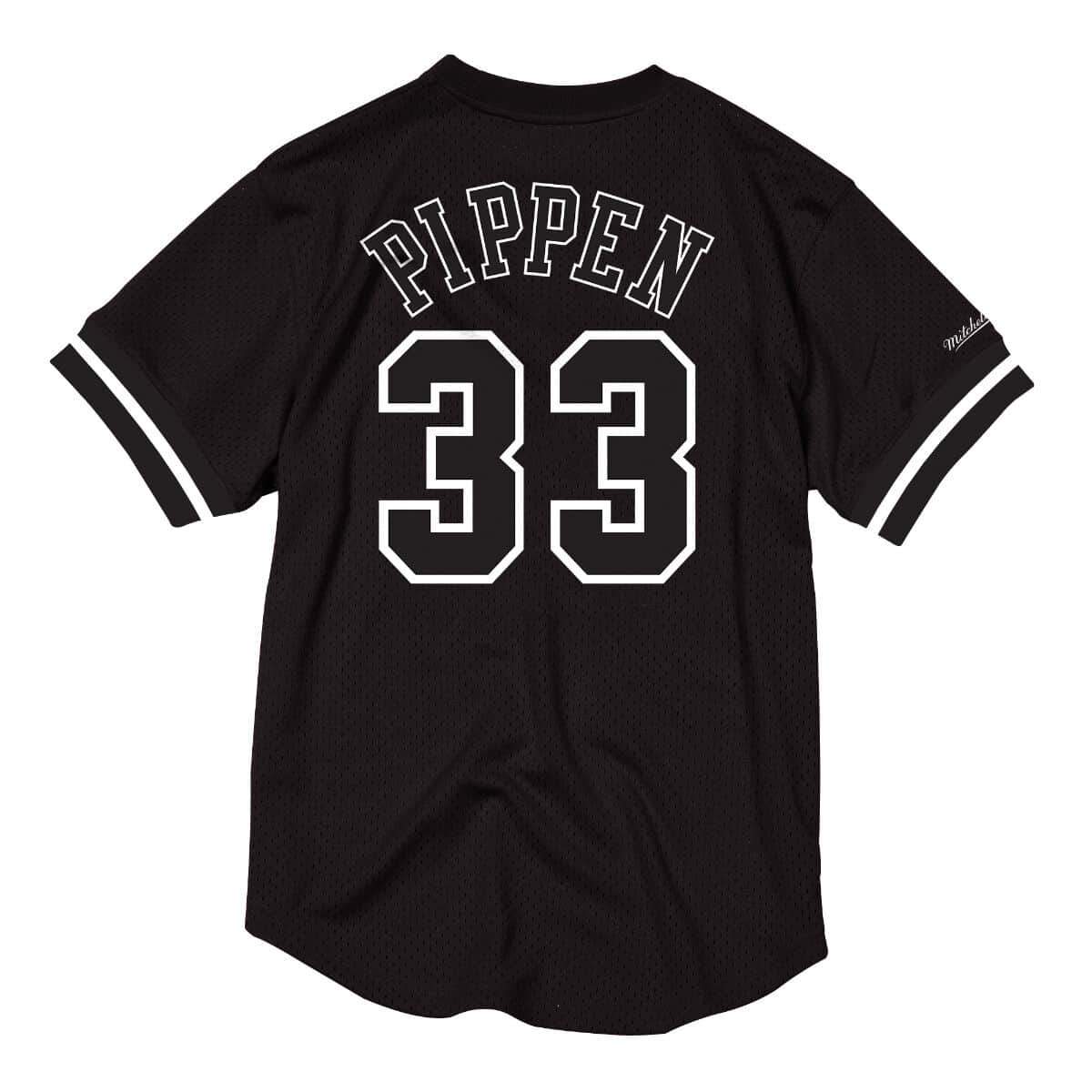 [BA87OM-CBU-K-FKZ] Mens Mitchell & Ness NBA Mesh Name & Number Crew Neck Scottie Pippen Bulls