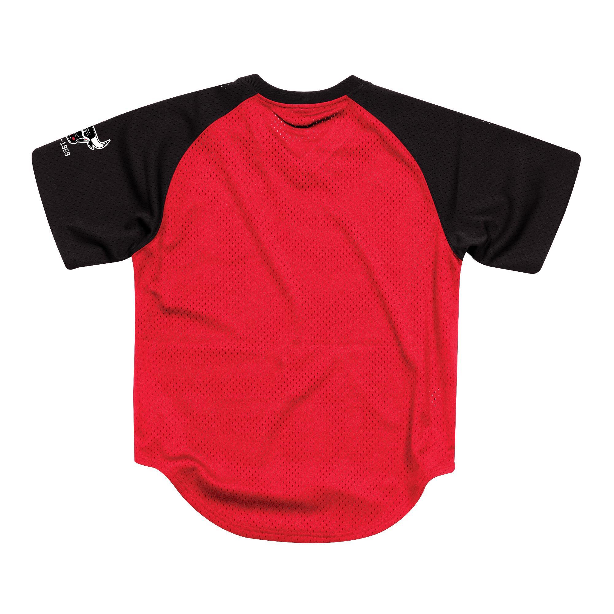 [BA87OQ-CBU-R-FL3] Mens Mitchell & Ness NBA Final Seconds Mesh V-Neck Bulls