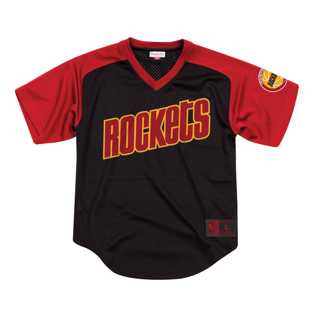 [BA87OQ-HRO-K-JXZ] Mens Mitchell & Ness NBA Final Seconds Mesh V-Neck Rockets
