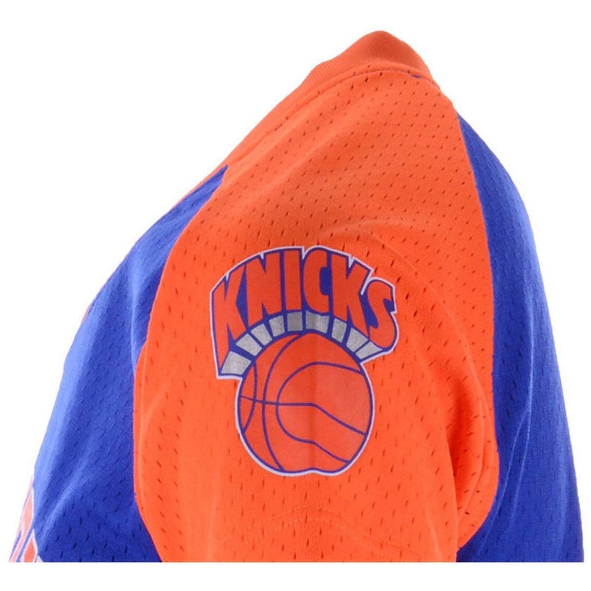 [BA87OQ-NYK-B-JY5] Mens Mitchell & Ness NBA Final Seconds Mesh V-Neck Knicks