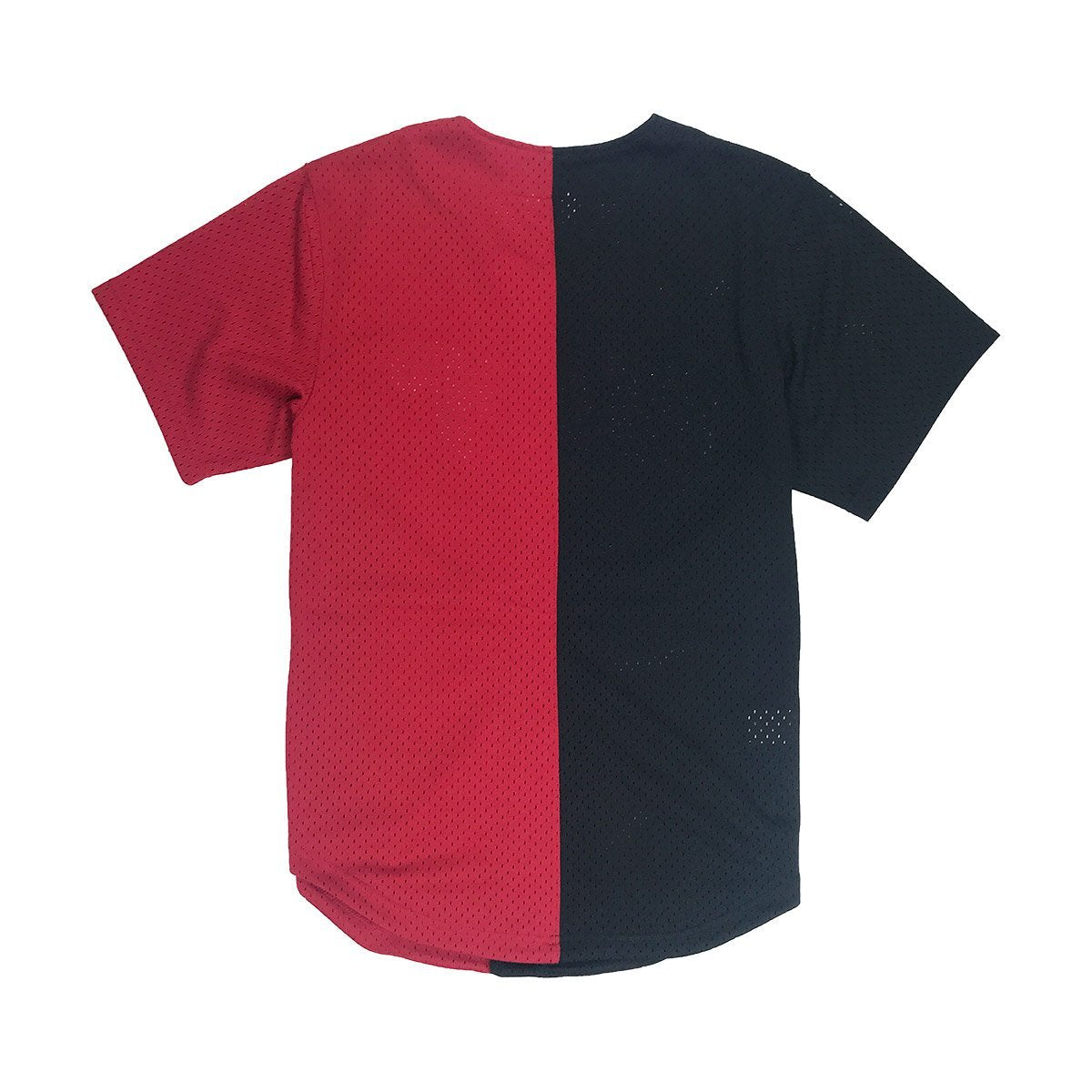 [BA88XI-CBU-K-HEW] Mens Mitchell & Ness NBA Split Color Mesh Button Front Bulls