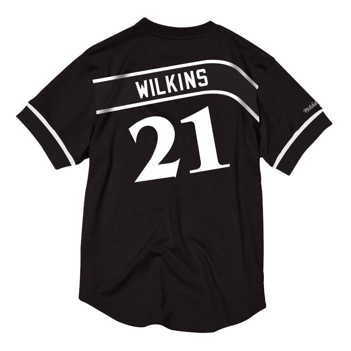 [BA8X4G-AHA-K-KVM] Mens Mitchell & Ness NBA Mesh Name & Number Crew Neck Dominique Wilkins Hawks