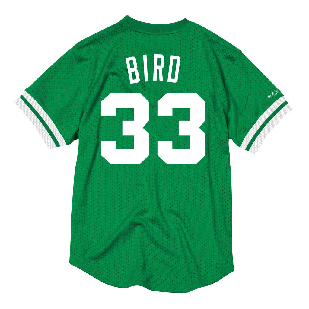 [BA8X4G-BCE-E-KUR] Mens Mitchell & Ness NBA Mesh Name & Number Crew Neck Larry Bird Celtics