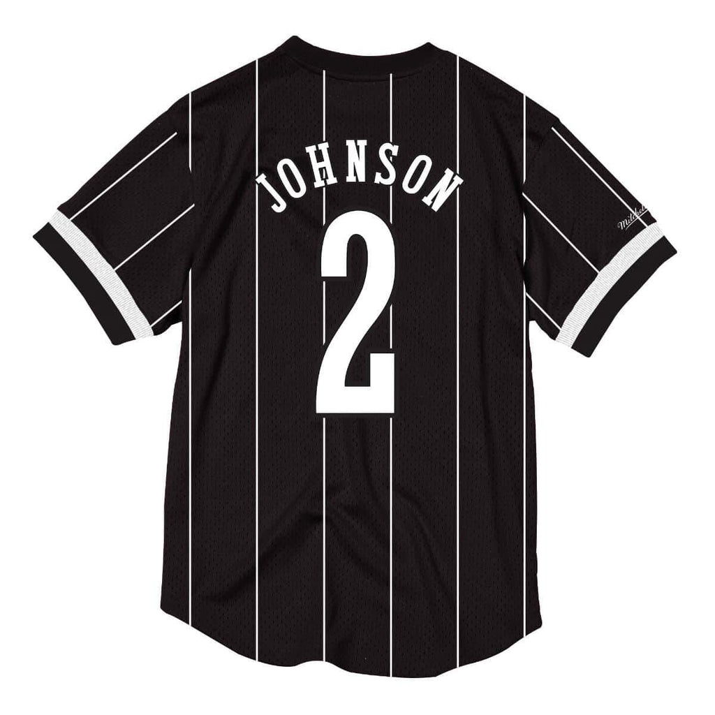 [BA8X4G-CHO-K-KVP] Mens Mitchell & Ness NBA Mesh Name & Number Crew Neck Larry Johnson Hornets