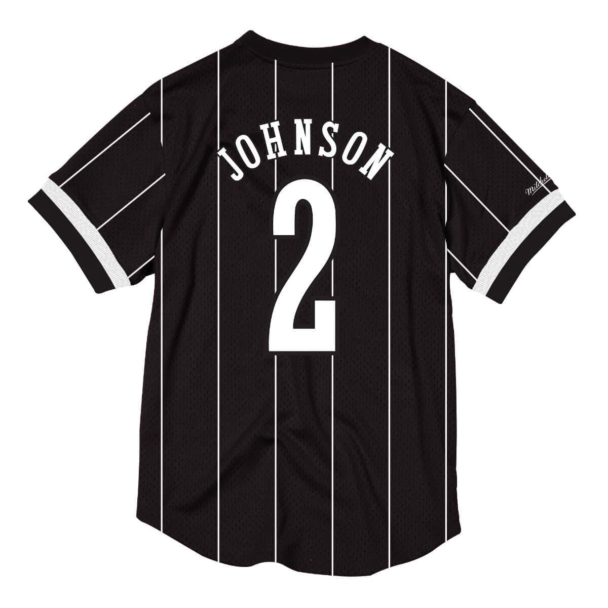 [BA8X4G-CHO-K-KVP] Mens Mitchell & Ness NBA Mesh Name & Number Crew Neck Larry Johnson Hornets