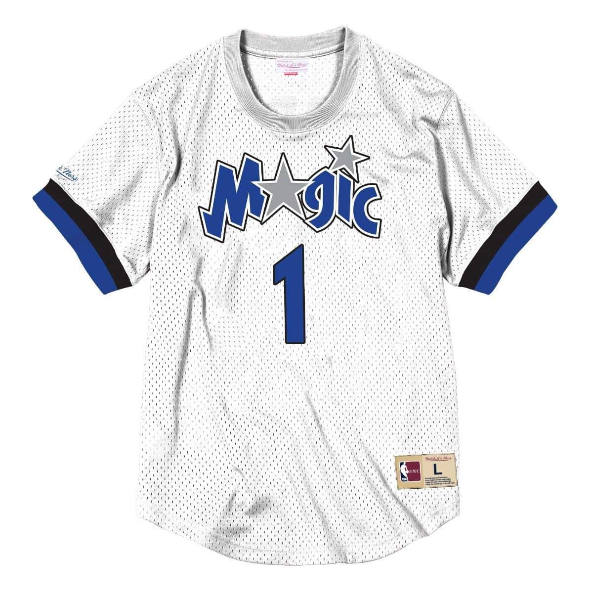 [BA8X4G-OMA-W-KV7] Mens Mitchell & Ness NBA Mesh Name & Number Crew Neck Tracy Mcgrady Magic