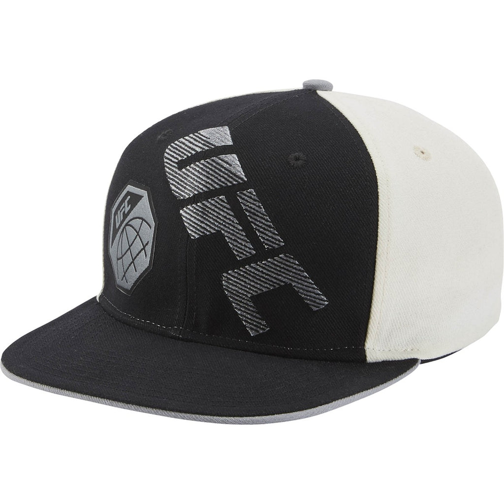 [VW41Z] UFC Flat Brim Snapback Hat - Black | Cream | Silver