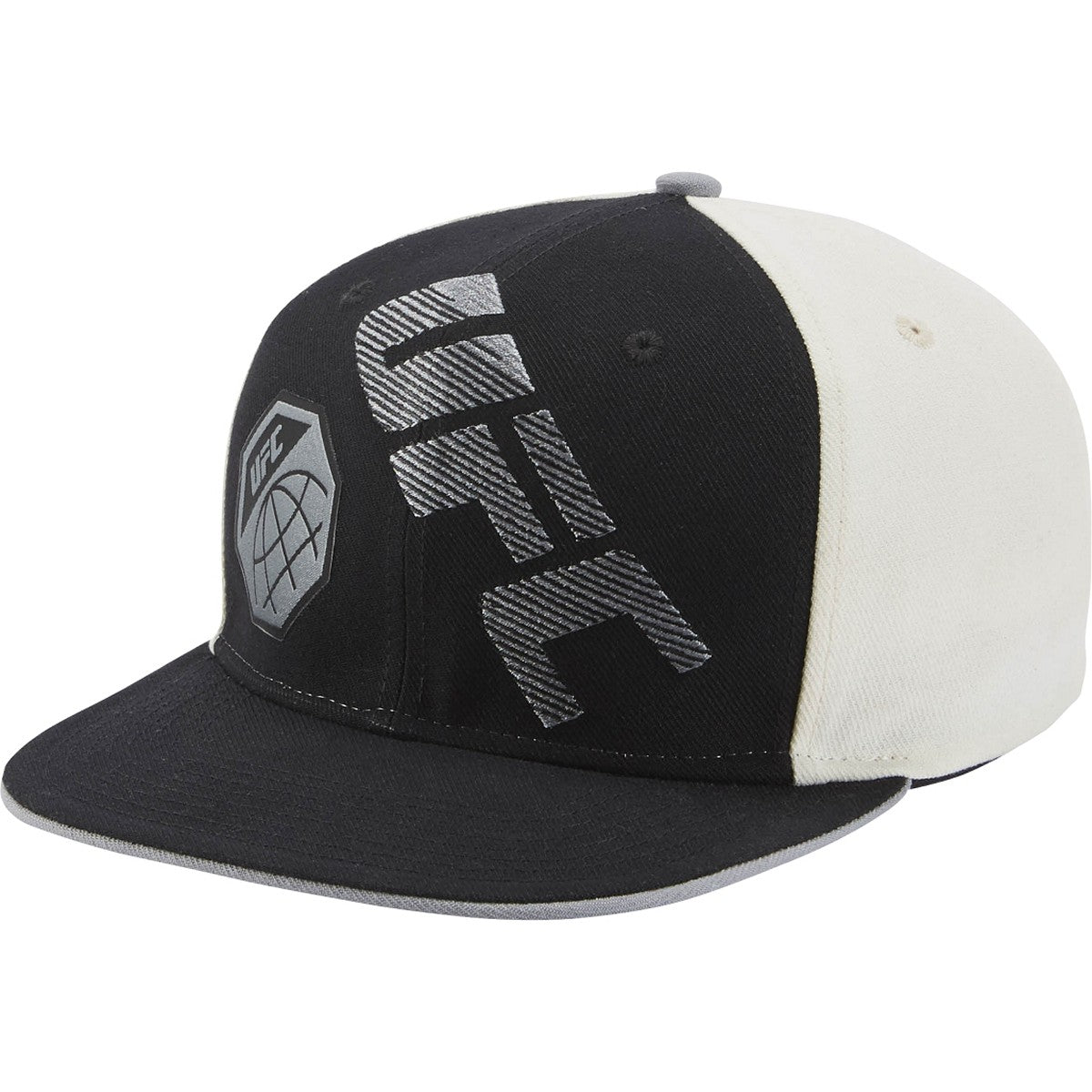 [VW41Z] UFC Flat Brim Snapback Hat - Black | Cream | Silver