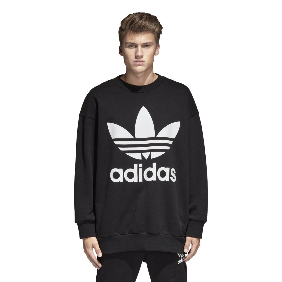 [BQ1814] Mens Adidas Adicolor Trefoil Crewneck