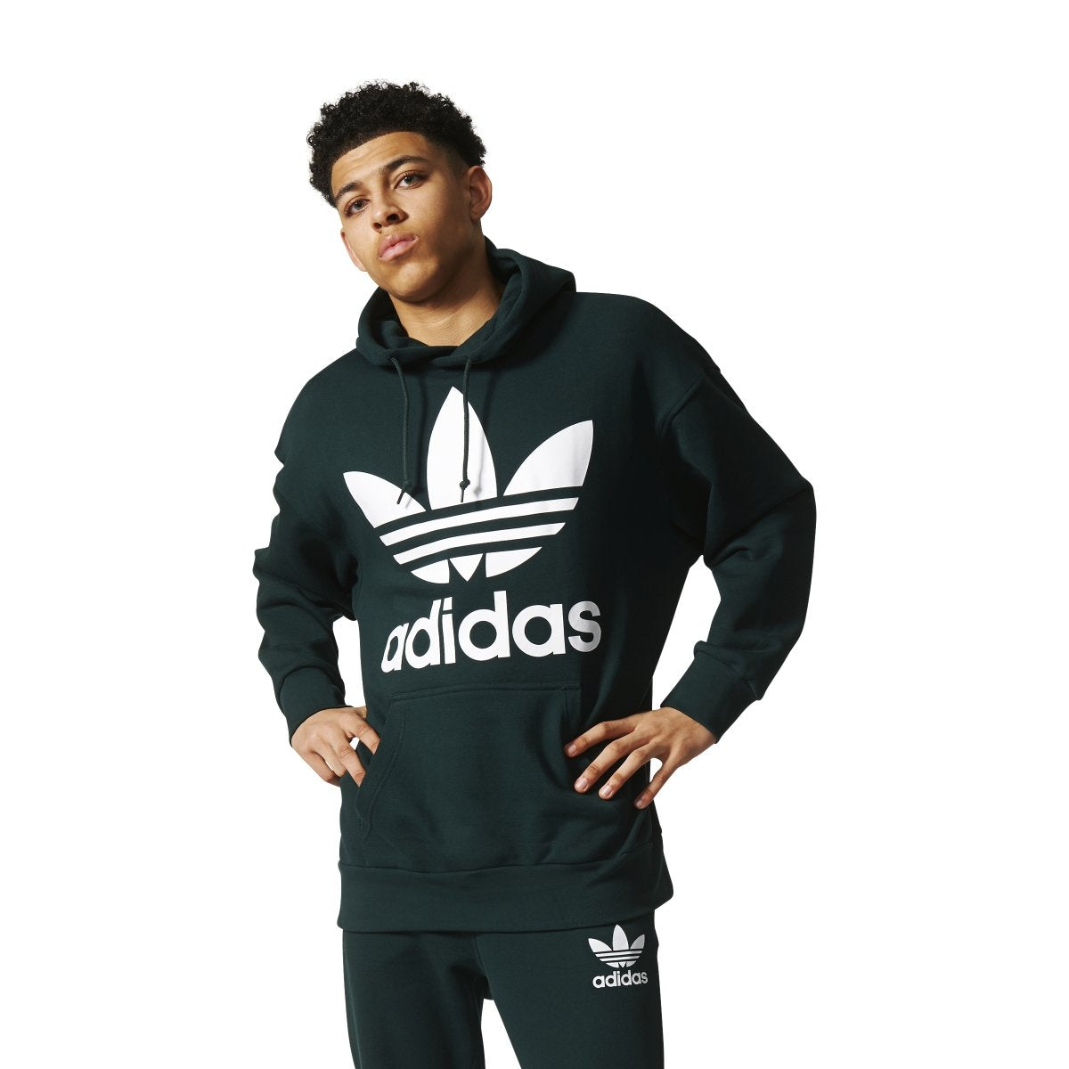 [BQ1871] Mens Adidas Adicolor Trefoil Hoody