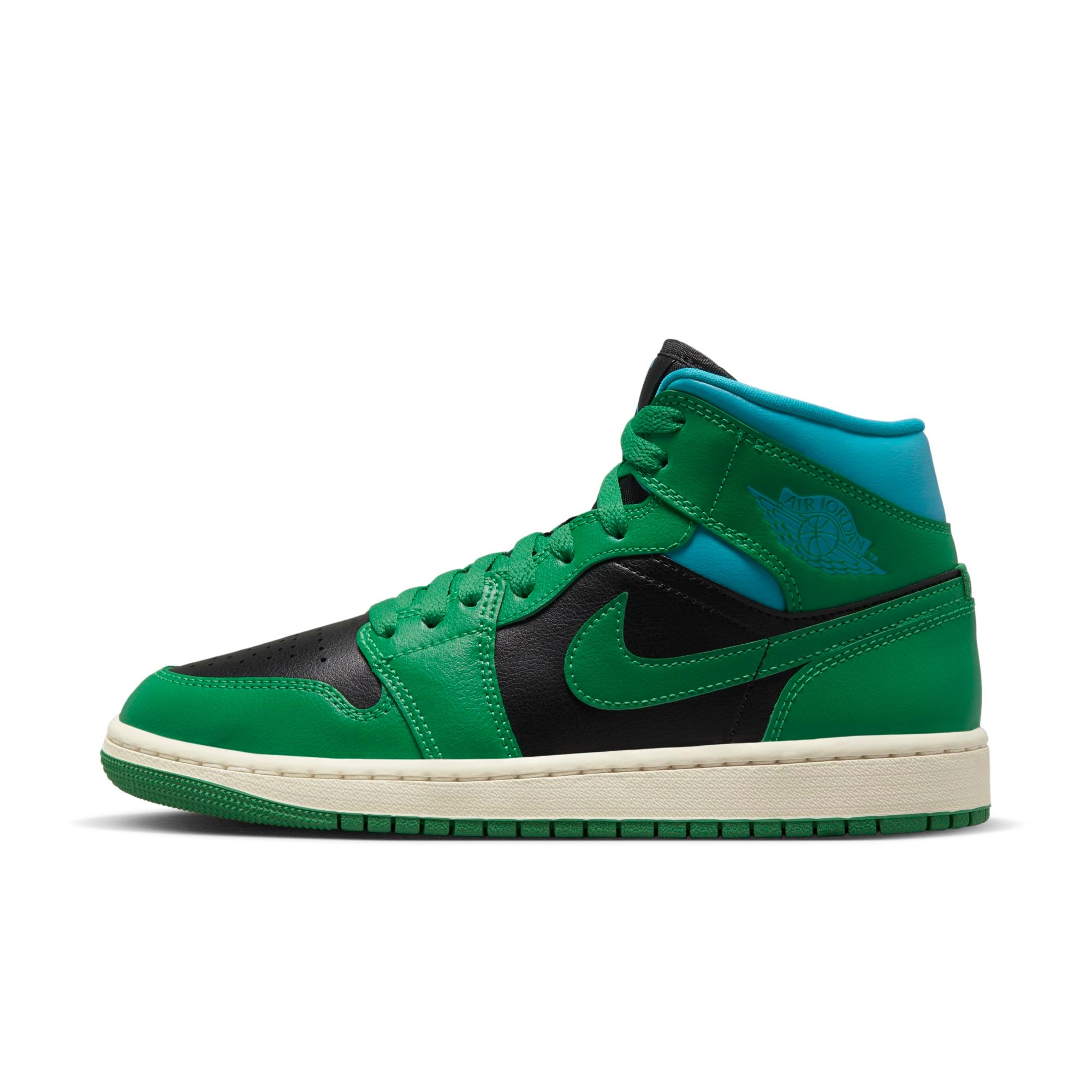 [BQ6472-033] Womens Air Jordan RETRO 1 MID 'LUCKY GREEN AQUATONE'