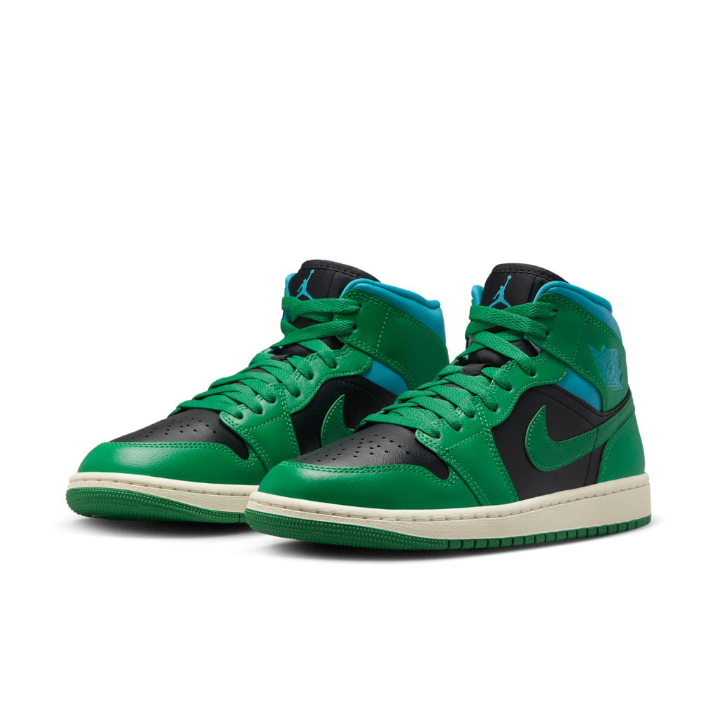 [BQ6472-033] Womens Air Jordan RETRO 1 MID 'LUCKY GREEN AQUATONE'